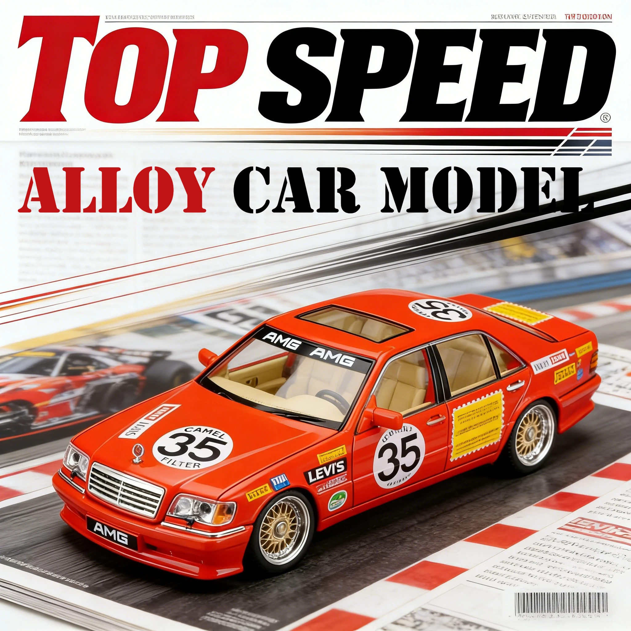 Modelo de coche de aleación Mercedes Benz W140 S320 a escala 1:24, adorno de colección, puertas y capó del motor se pueden abrir, con sonido y luz