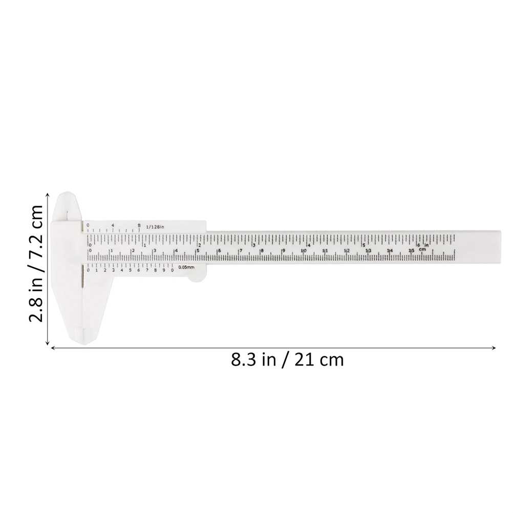 

4pcs Plastic Mini Caliper Lightweight Durable Metric Portable Pocket Vernier Ruler Gauge Measuring Tool For Internal External