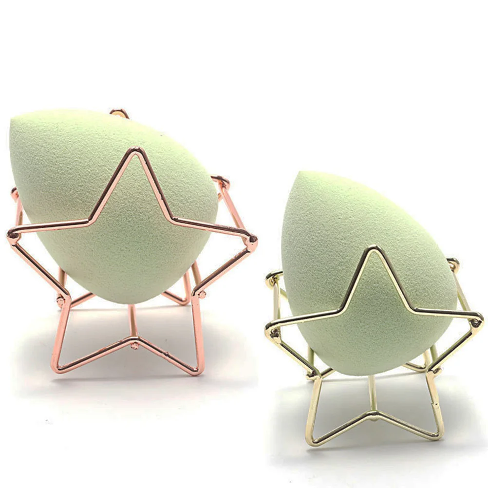 

4pcs Powder Puff Holder Star Shape Makeup Sponge Drying Rack Egg Organizer Ventilated Storage Stand For Women