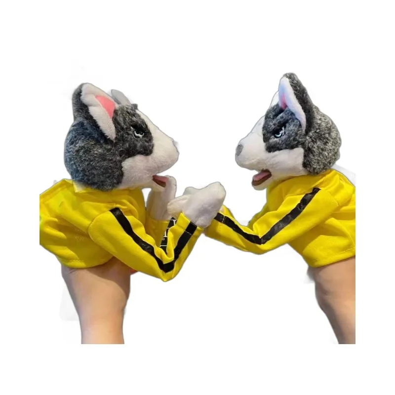 Kung Fu Husky Punching Puppet Dog Hand Puppet Boxing Puppets Animal Toy Husky Gloves with Sounds Boxing Action Halloween gift view 5