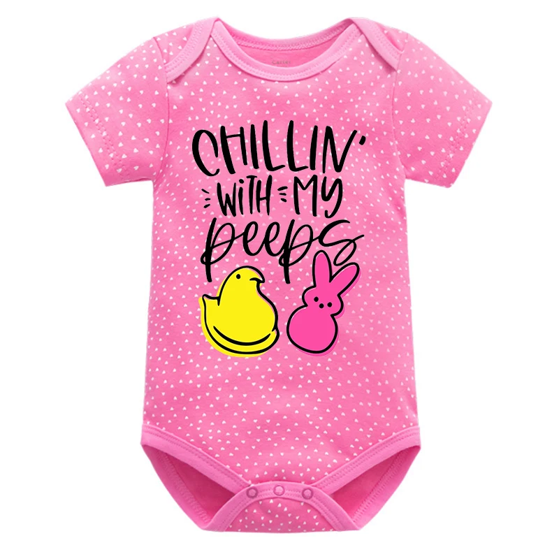 Funny Easter Baby Onesie Chillin with Newborn Clothes Baby Bodysuit Easter Baby Boy Clothes Baby Chicks Onesie New Born Baby