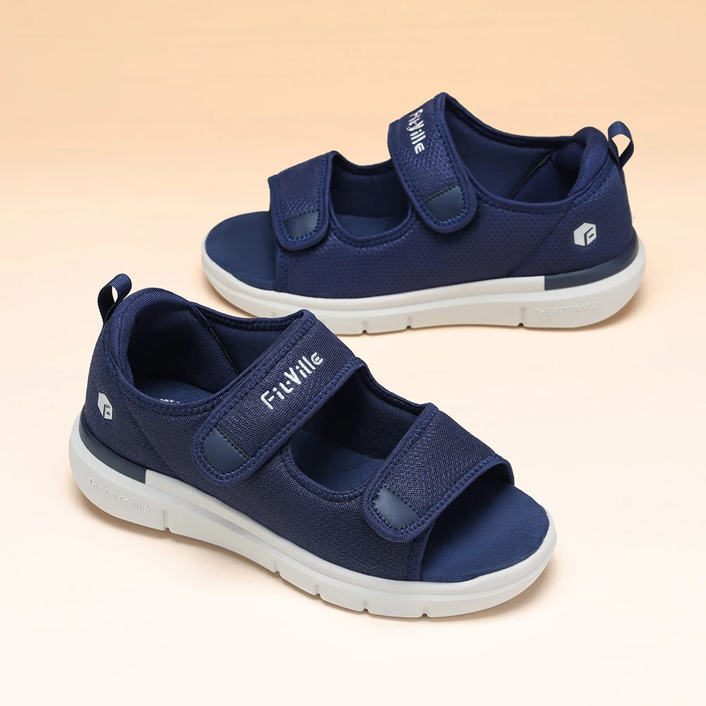 Fitlouis-男性用のカジュアルで通気性のあるサンダル、高齢者用の幅広の靴、足底筋膜炎用の軽量の靴、アーチのサポート、痛みの緩和