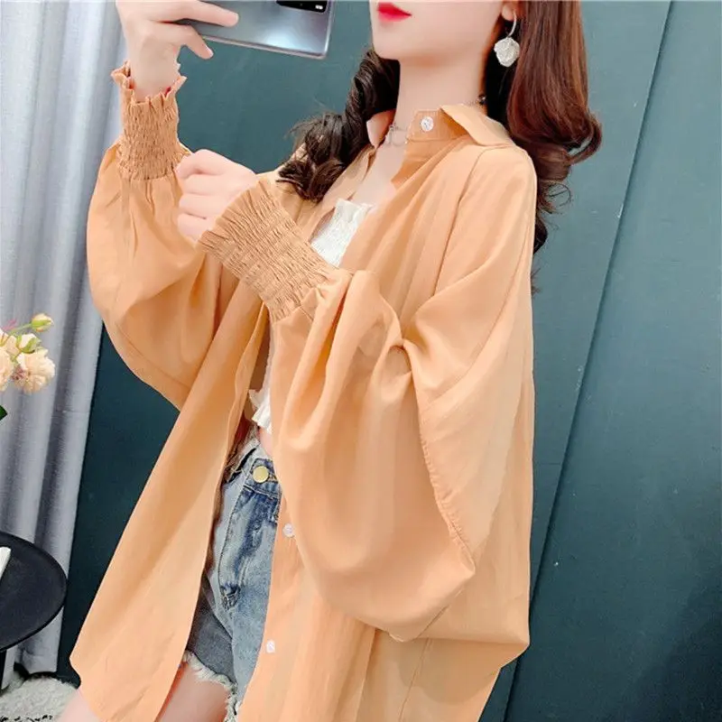 Ice Silk Sunscreen Clothes for Women Long Sleeves 2025 New Summer Korean Version Loose UV Anti-ultraviolet Chiffon Jacket