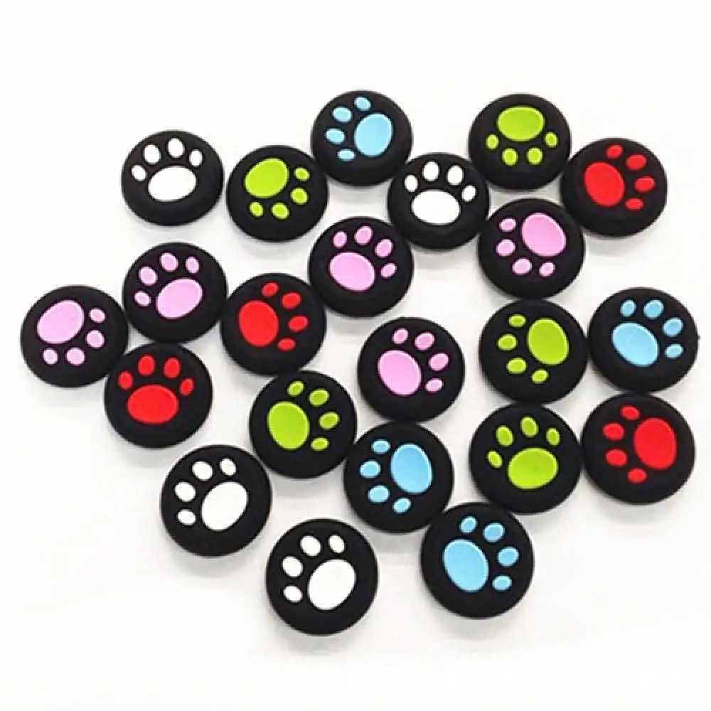 2pcs Cartoon Cat Paw Silicone Soft Thumb Stick Grip Cap Joystick Cover Game Console Thumbstick Case Analog Joystick Cover