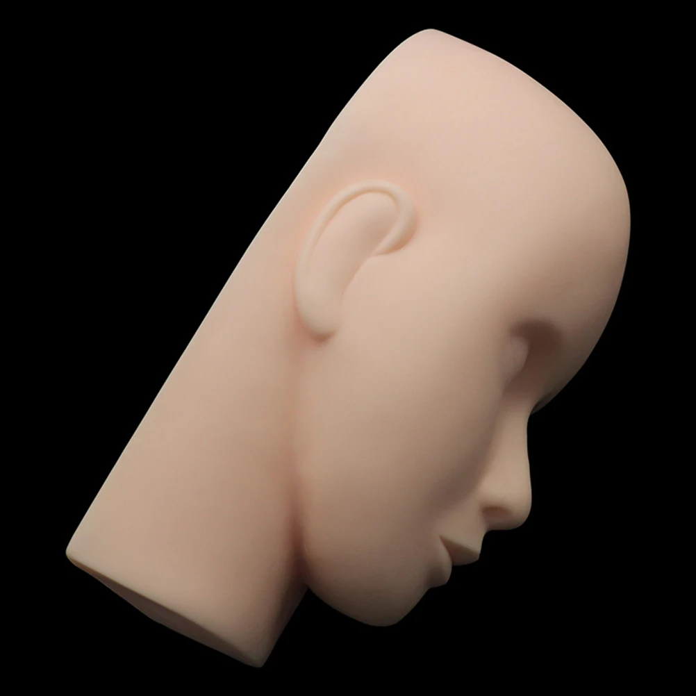 

Silicone Mannequin Head for Eyelash Practice Art Training Display Lightweight Large Base Anti-Tipping