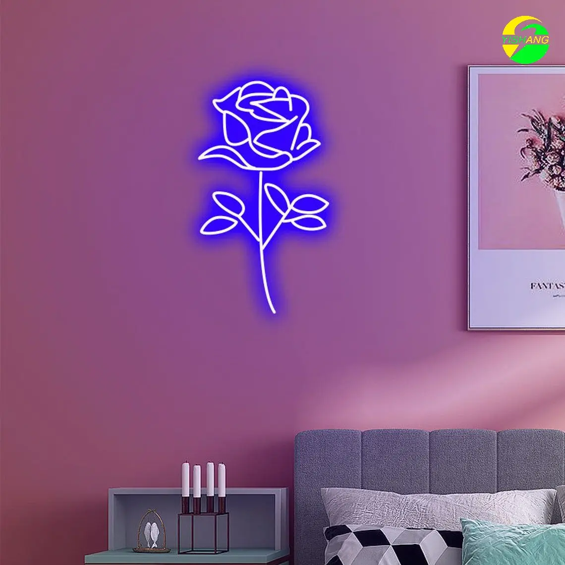 Rose Neon Sign Custom Flower Led Neon Light Sign For Bedroom Home Wall Party Decor, Valentine's Day Gift