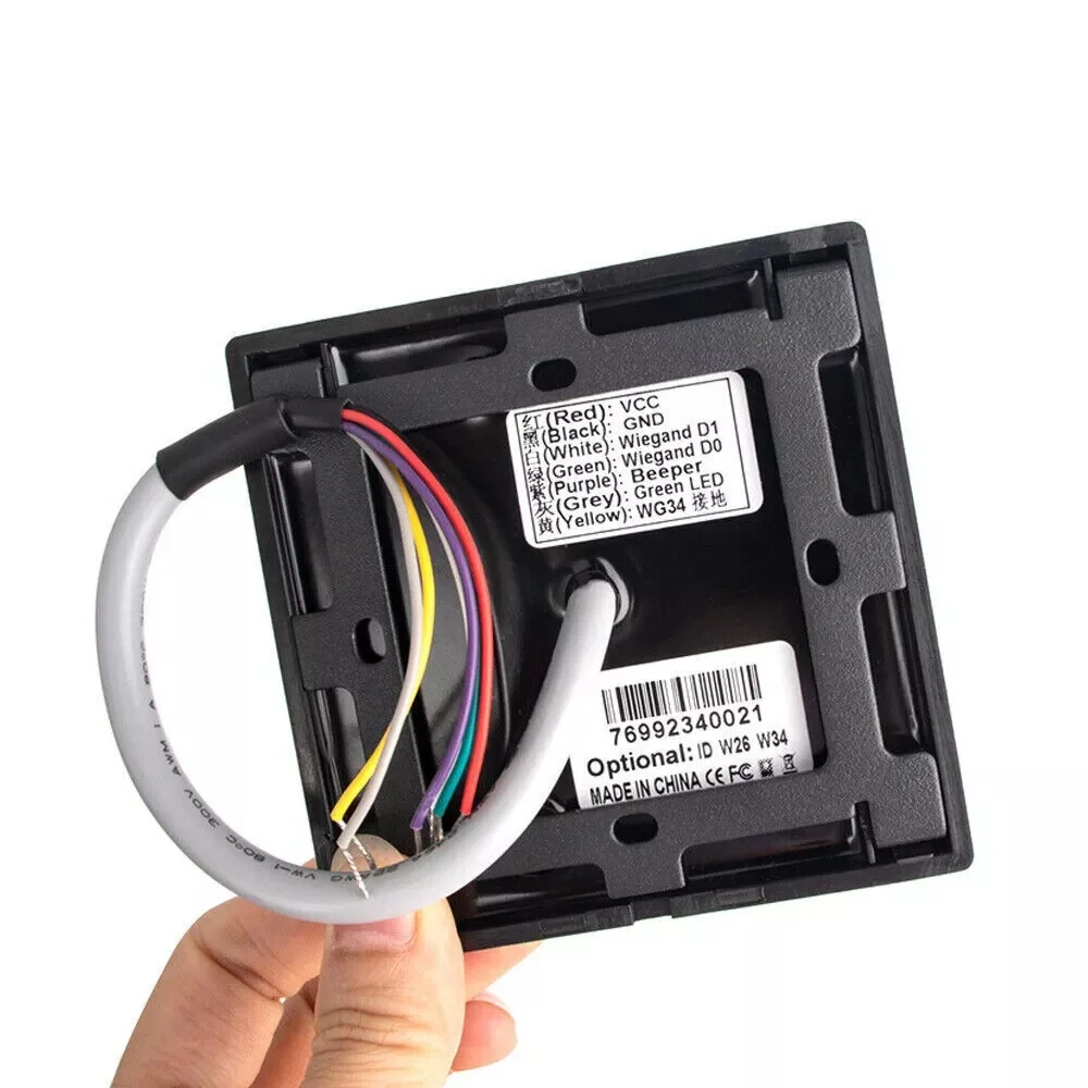 KR602E 125kHz EM RFID Card Reader Keypad PIN Code Wiegand 26/34 Waterproof Outdoor Access Control System Slave Reader
