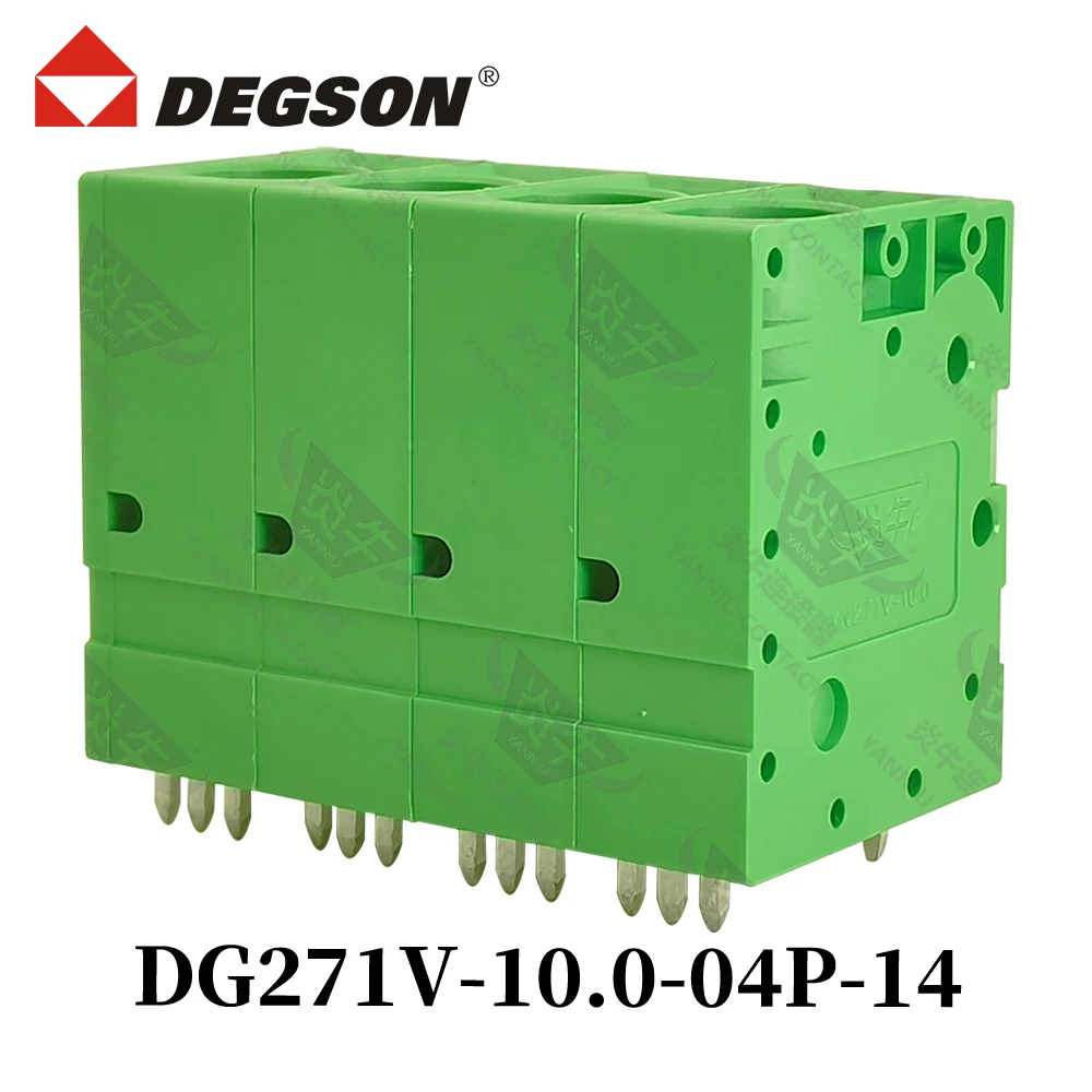 10Pcs DEGSON DG271V-10.0-02P-14-00ZH Spring Type PCB Terminal Blocks KFDG271V 2P-12P UL94V-0 Phoenix  Contact 76A 1000V