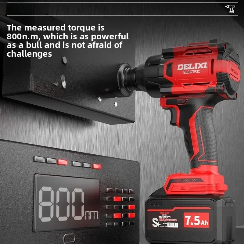 Durable  Electric Wrench Lithium Battery Impact Wrench High Torque Sleeve Powerful Torque Wrench for Shelf Workers