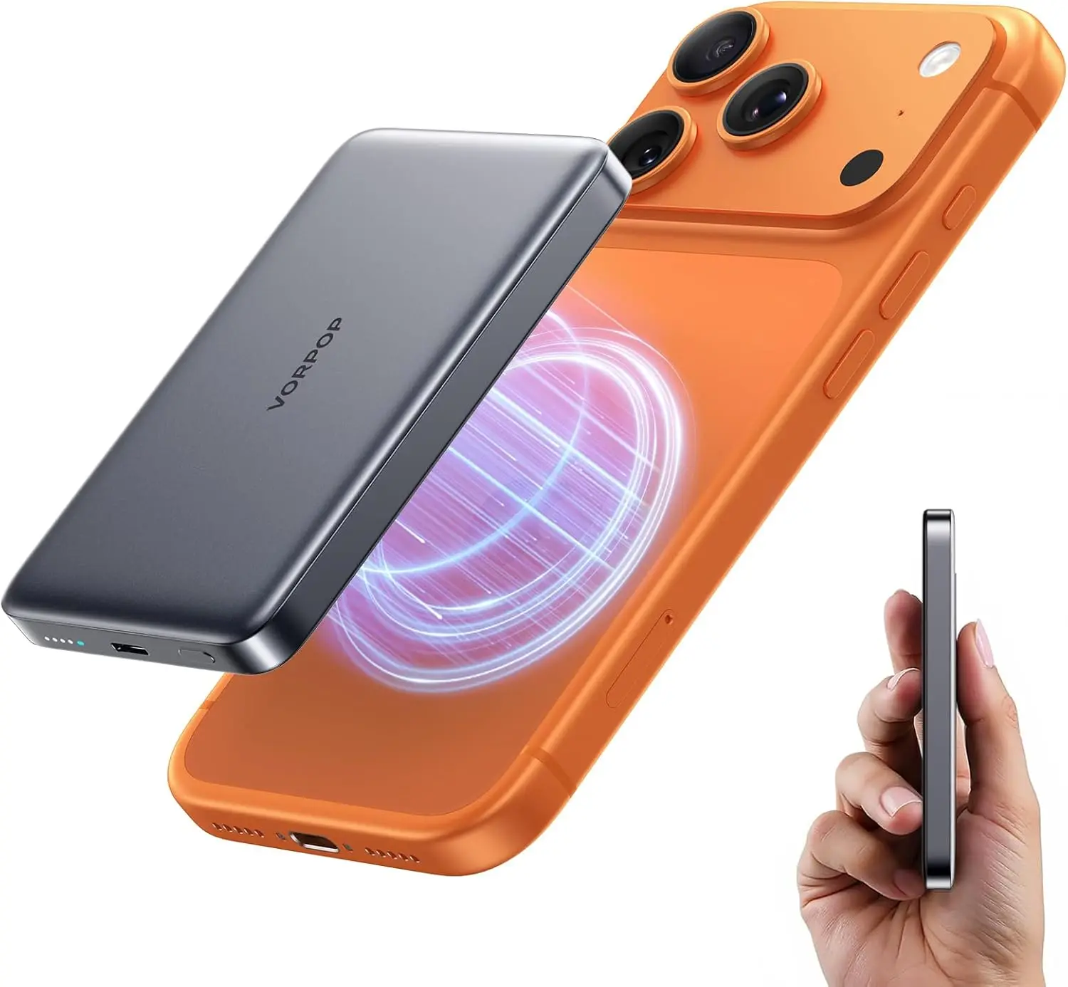 

Ультратонкий магнитный внешний аккумулятор на 10 000 мАч для iPhone серий 17/16/15/14/13/12 - Быстрая беспроводная зарядка