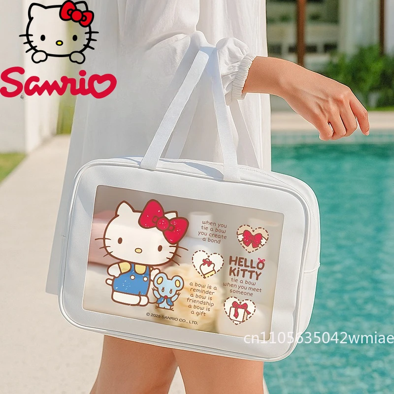  New Handheld Makeup Bag Fashion High Quality Transparent Storage Bag Cartoon Versatile Large Capacity Travel Storage Bag