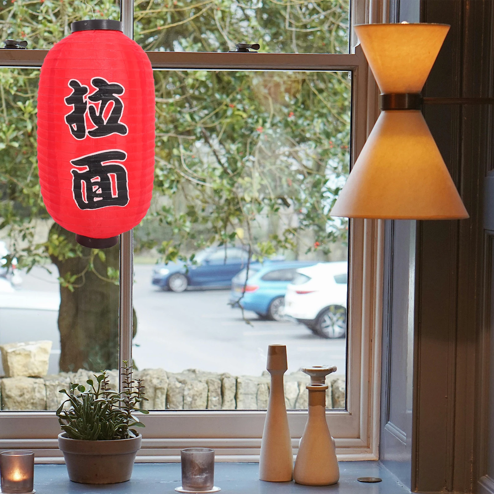 

3 Lanterns 10 Inch Red Ramen Design Indoor Outdoor Decor Japanese Party nament Japanese Hanging Lanterns Traditional