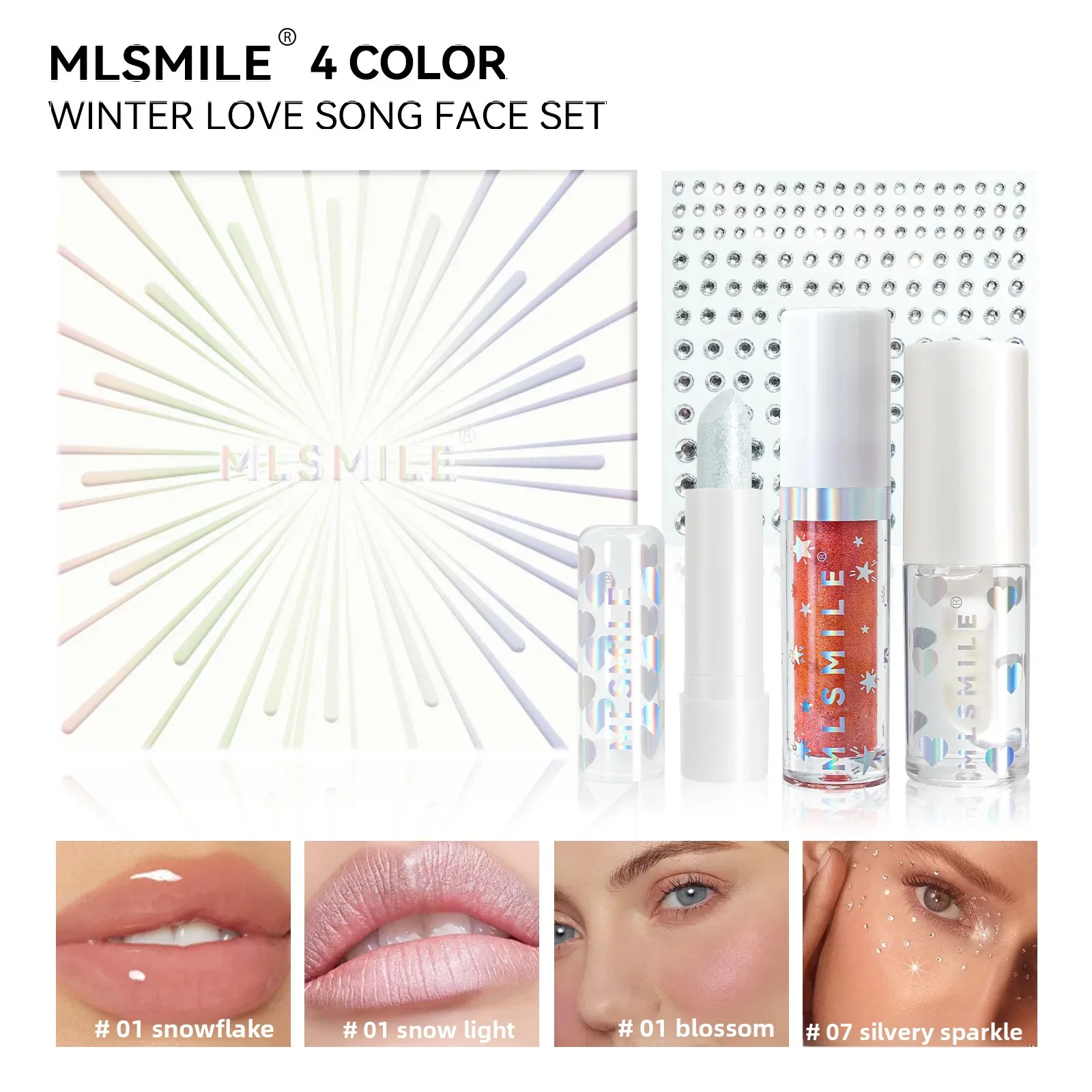 マットナチュラルパールリップスティック 3Dダイヤモンドステッカー ミラーグリッター プランプ ロングラスティング リキッドブラッシュ ヌードリップグロス メイクアップセット