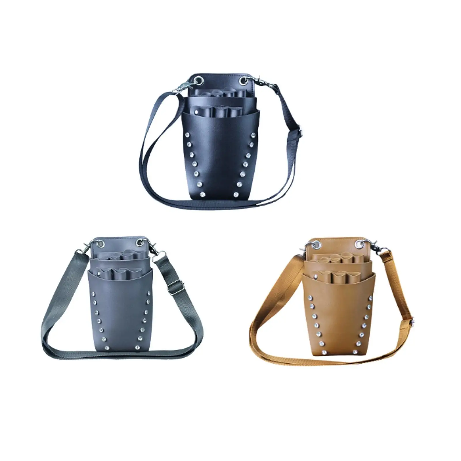

Hairdressing Scissors Bag PU Leather Waist Bag for Salon Hairdressers Barber