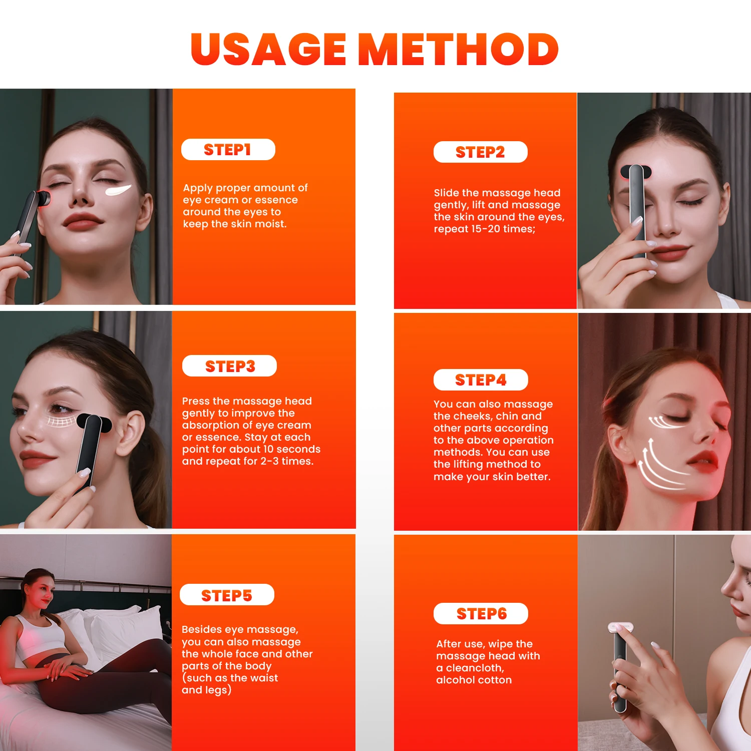 LED Mikrostrom Augenmassagegerät Heizung Vibration Gesichts Hals Anti Aging Falten Facelifting Massagegerät Gesichtsschönheit