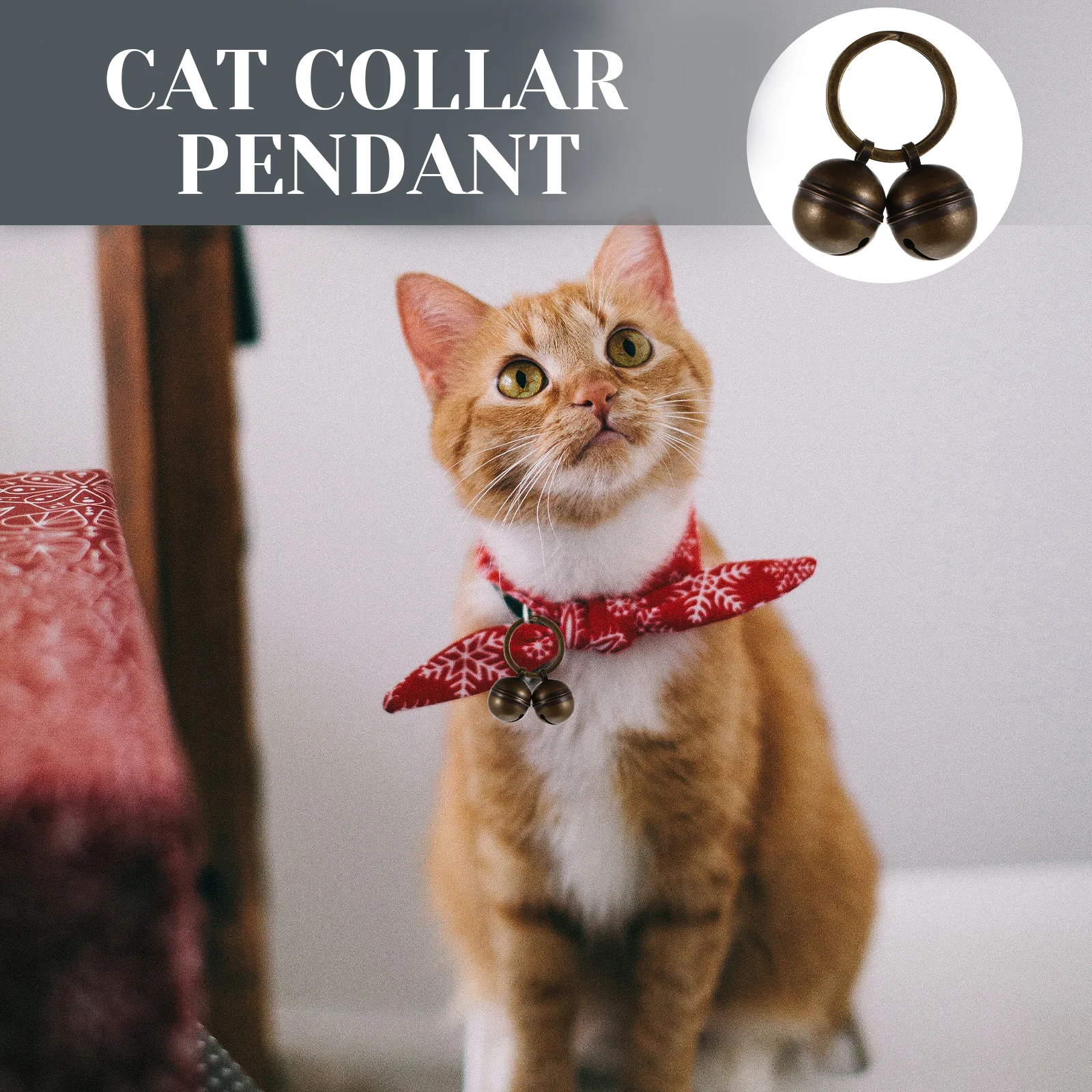 

Pet Bell Keychain 2 Sets Copper Bells for Dog Collars Key Ring Loud DIY Accessories Retro Home Decor Pet Supplies