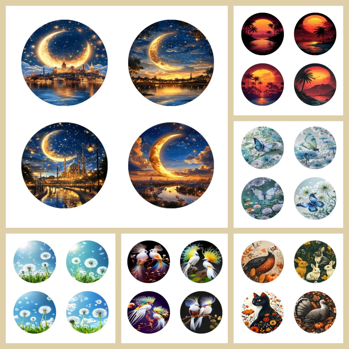 

Четыре кусочка цветочных и животных, подходят для ежедневных семейных встреч, кухонь, офисов и противоскользящих деревянных подставок.