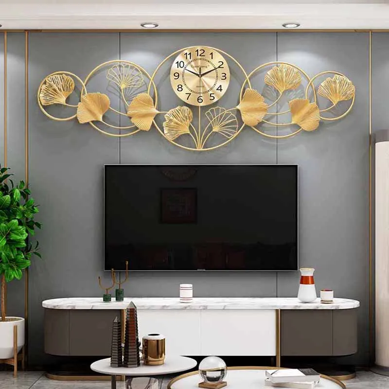 Metal Luxury Digital Wall Clock Movement Big Size Creative Unusual Wall Clock Golden Industrial Horloge Murale Home Decor