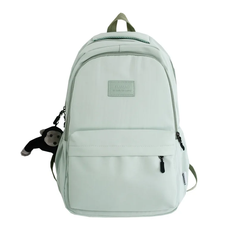 Women\'s Backpack Solid Color Female Multi-pocket Casual Man Travel Bag High Quality Schoolbag for Teenage Girl Book Knapsack