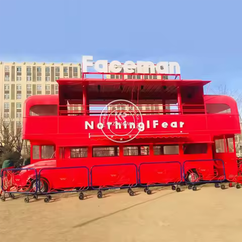 Double Floor Commercial Catering Trailer Street Restaurant 2-story Mobile Food Caravan For Sale