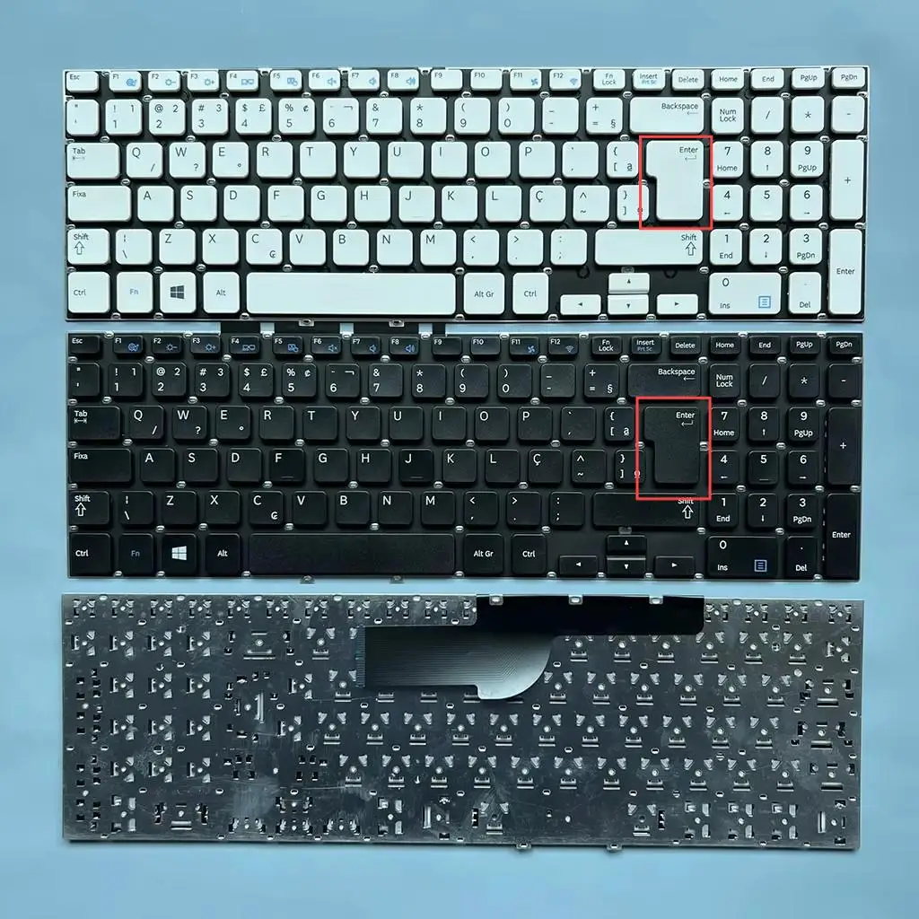 Np270e5e brasileiro teclado para samsung np270e5g np270e5u np270e5j np275e5e np270e5v np275e5v np550p5c np270e5j-kewbr teclado portátil br Preto com branco