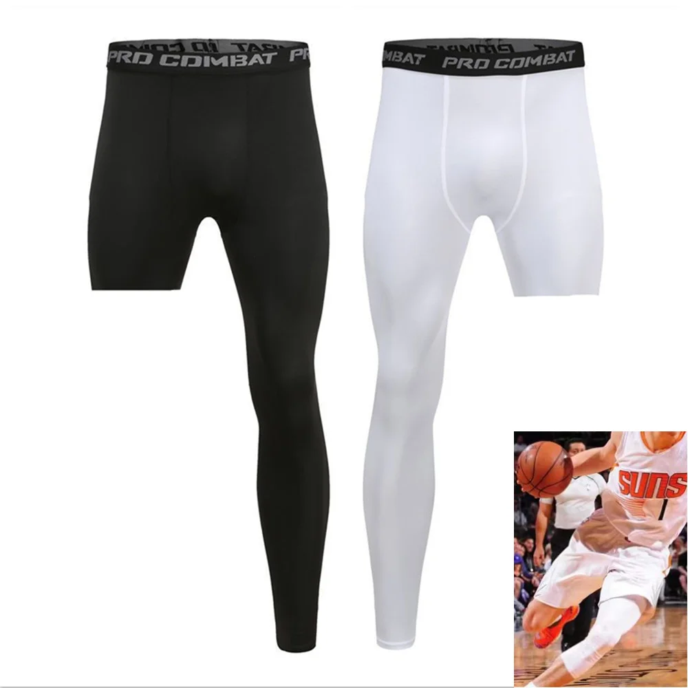 

Basketball Single Leg Tights Men's Sports Training Pants Fitness Long Short Leg Bottom Quick Dry Compression Pants