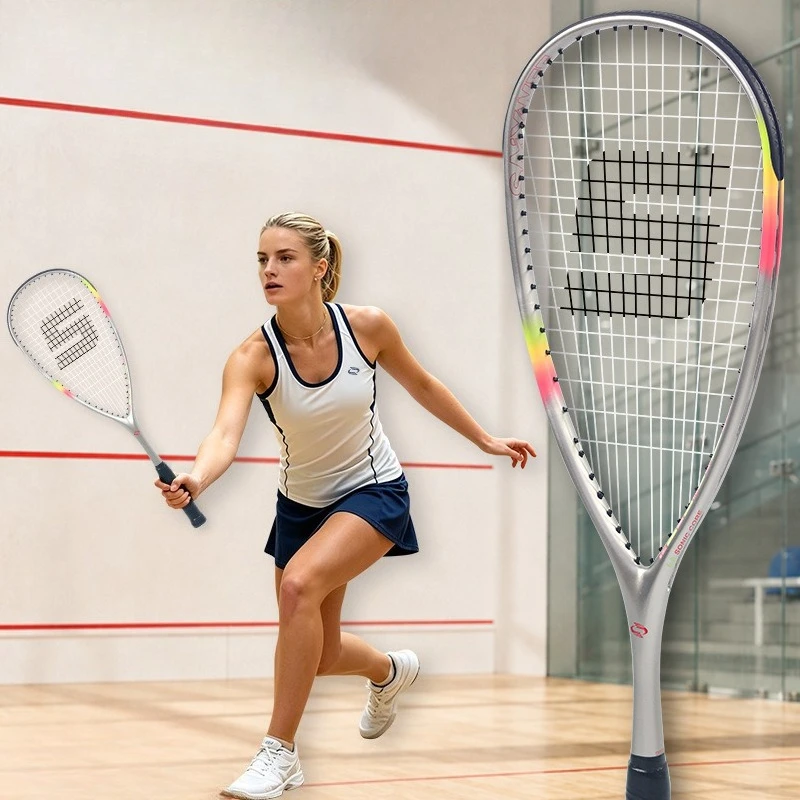 Professional Squash Rackets Ultra Lightweight Full Carbon Squash Rackets Shock Absorption Racket Durable Sports Equipments