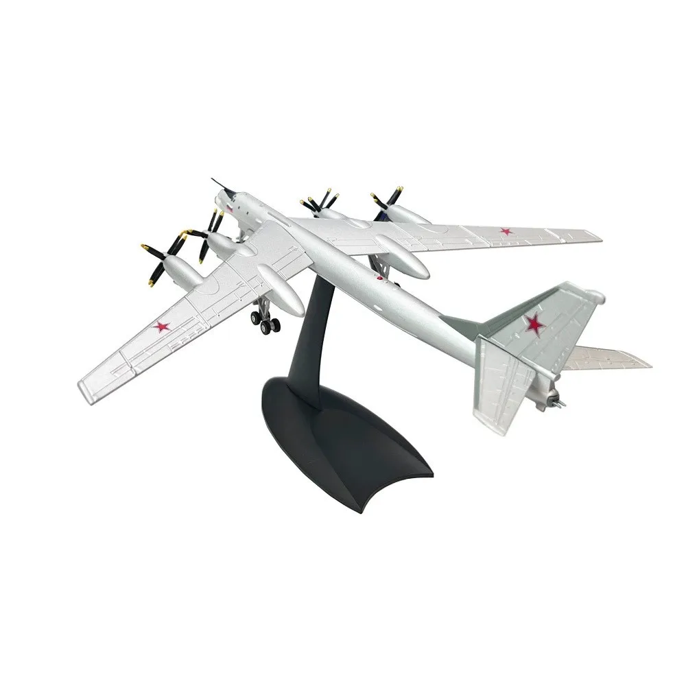 1/200 Russian Soviet TU-95 Bear Bomber Simulation Aircraft Models Diecast Metal Airplane Military Collection For Adults Fun Gift