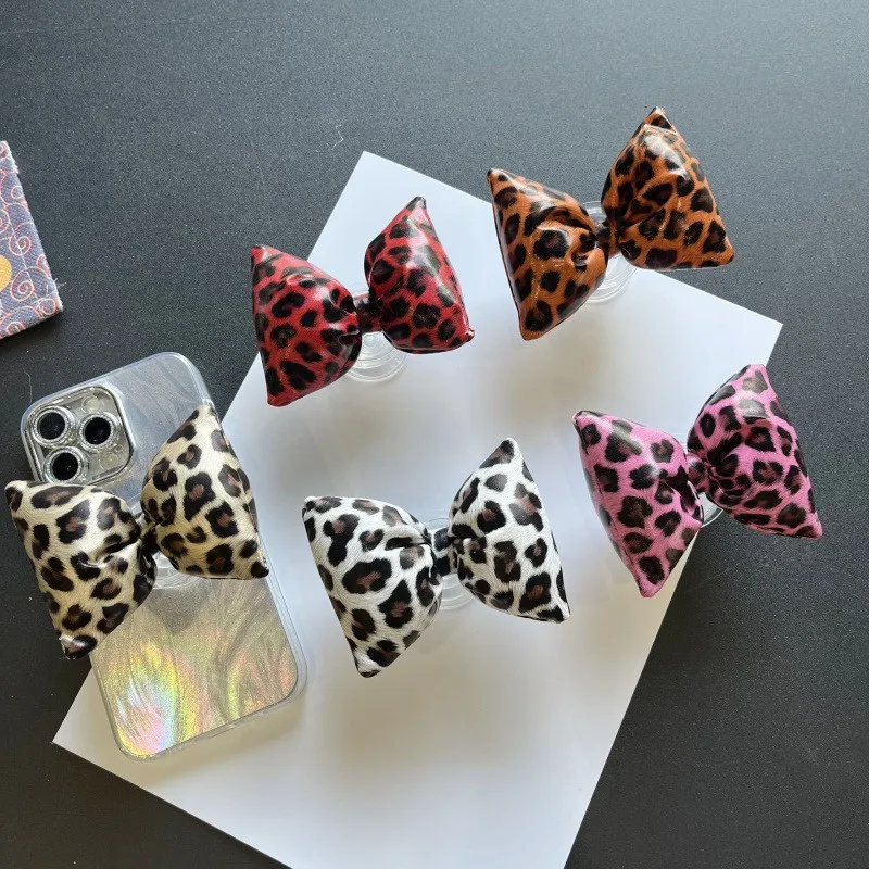 

Zebra Leopard Print Bow Mobile Phone Holder Extension Frame Bracket Stand Fold Mobile Phone Bracket For Iphone 16 Tablet Stand