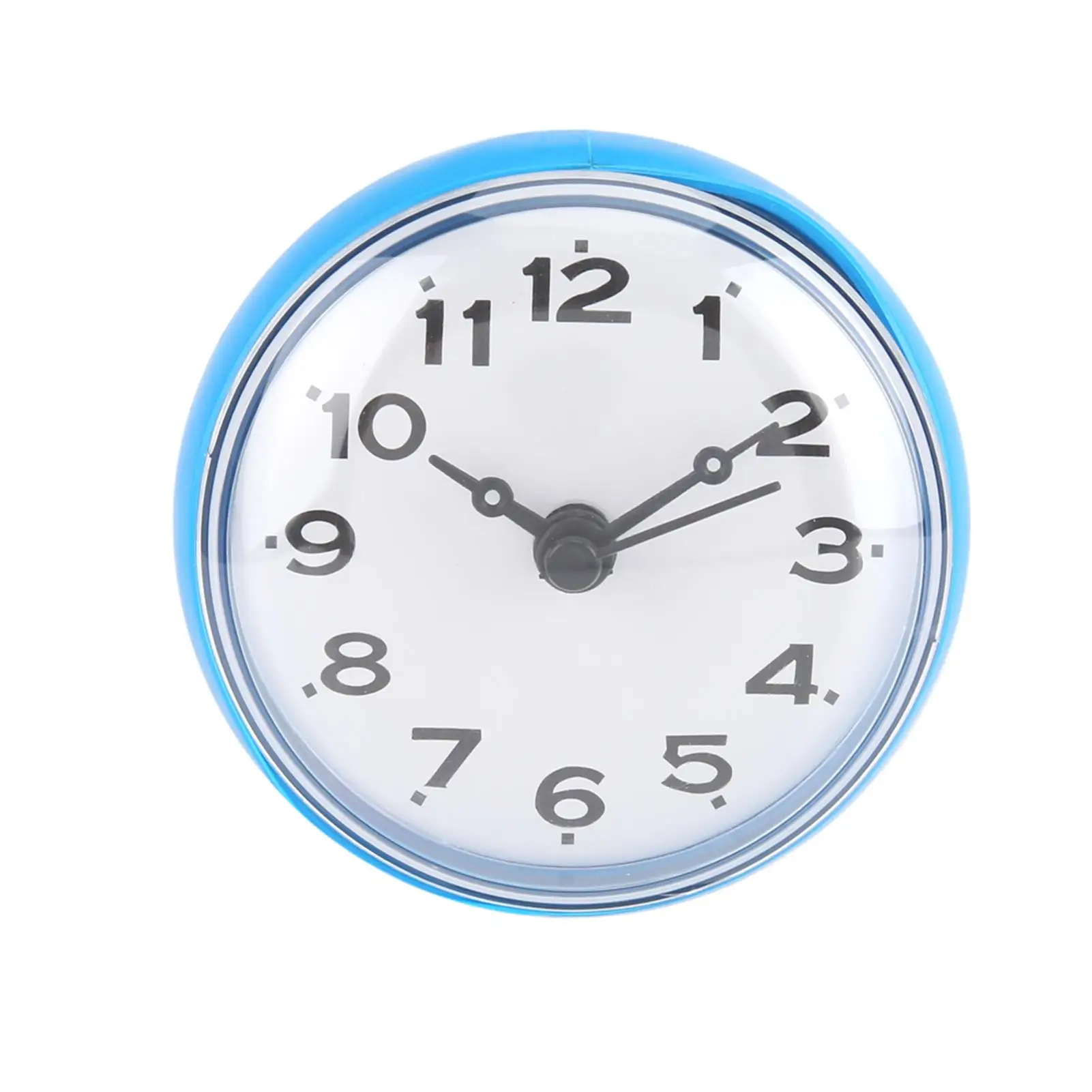 Waterproof Suction Clock for Bathroom - Wall-Mounted Mirror Shower Timepiece, Blue Accessories