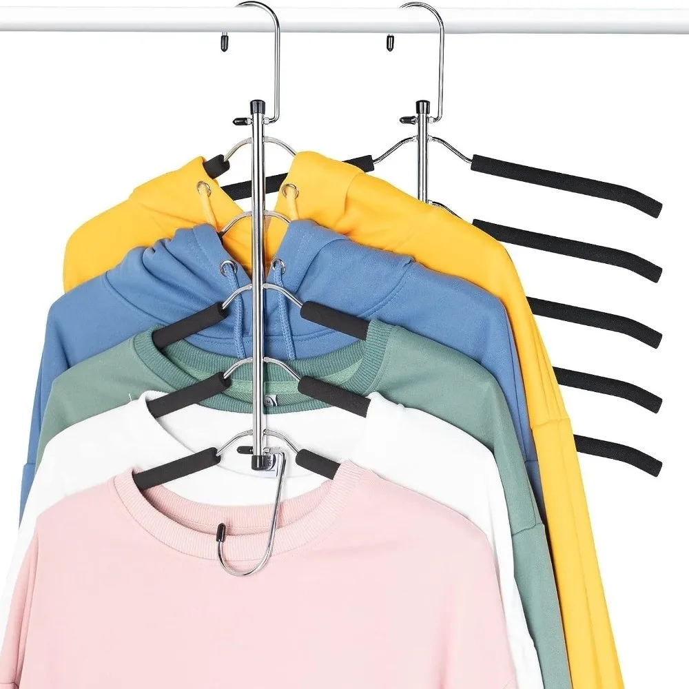 Sturdy 5 in 1 Multi-Layer Hanger Heavy-Duty Traceless Space Saving Hanger Durable Creative Hanging Closet Hanger Closet