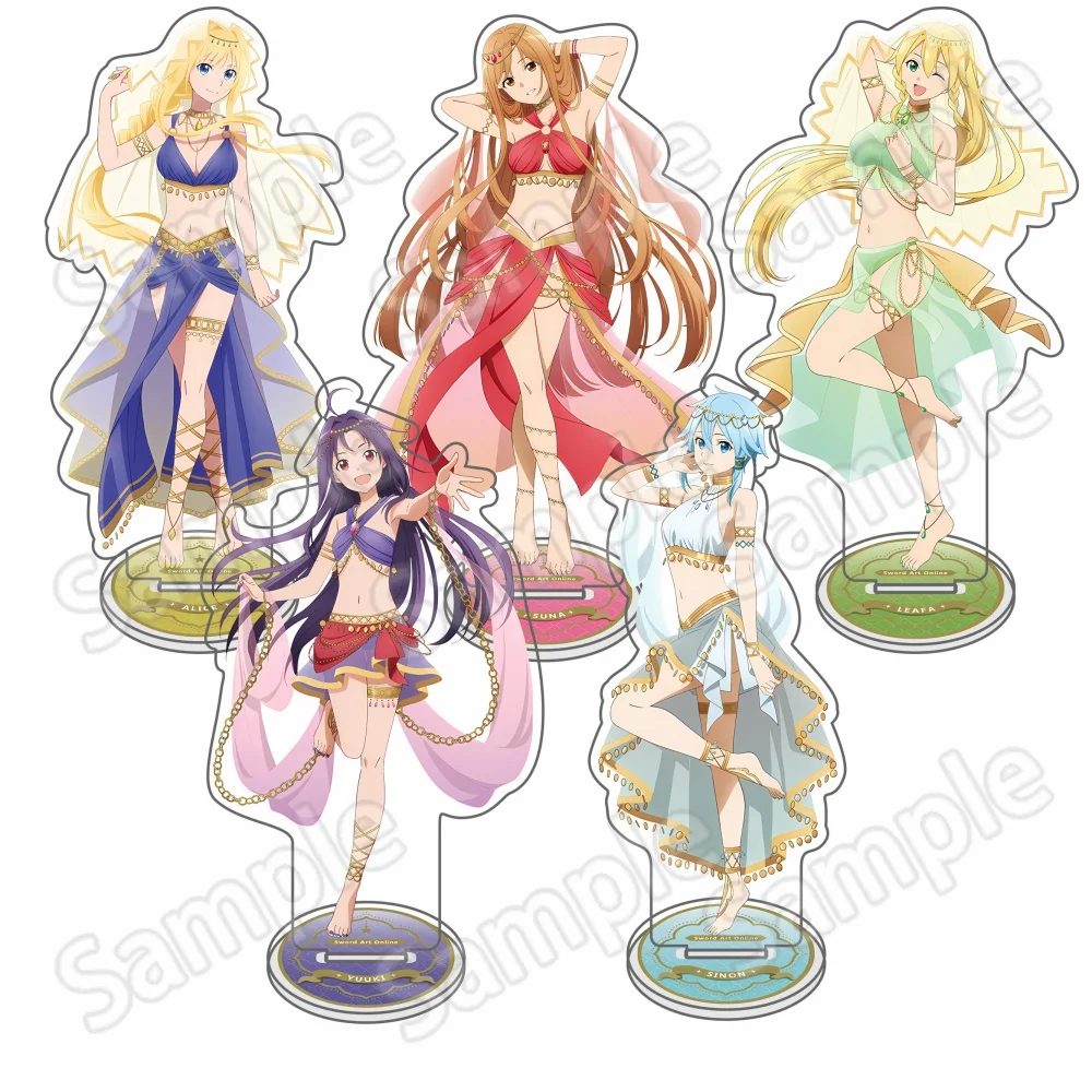 Anime Sword Art Online Dancer Ver. Alice & Asuna 15cm HD Acrylic Stand & Keychain, Desktop Decor Gift Ornament