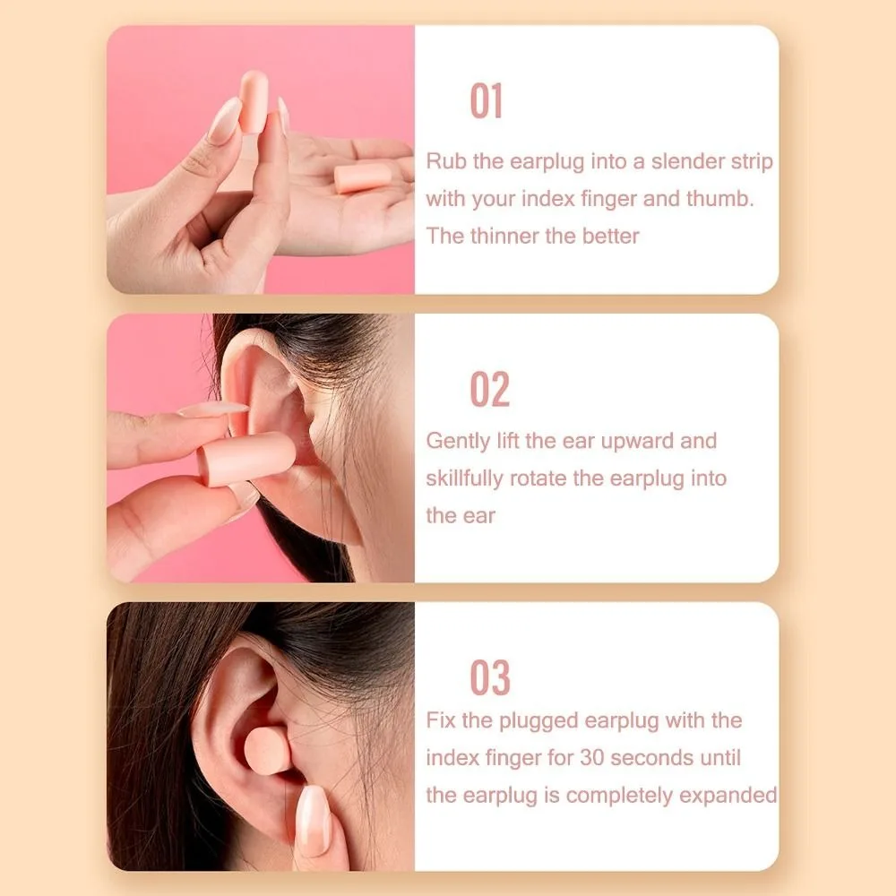 60/120PCS Multicolor Sponge Earplugs Slow Rebound Sound Insulation Sleeping Ear Plugs Soft Sponge Sound Insulation Earplugs