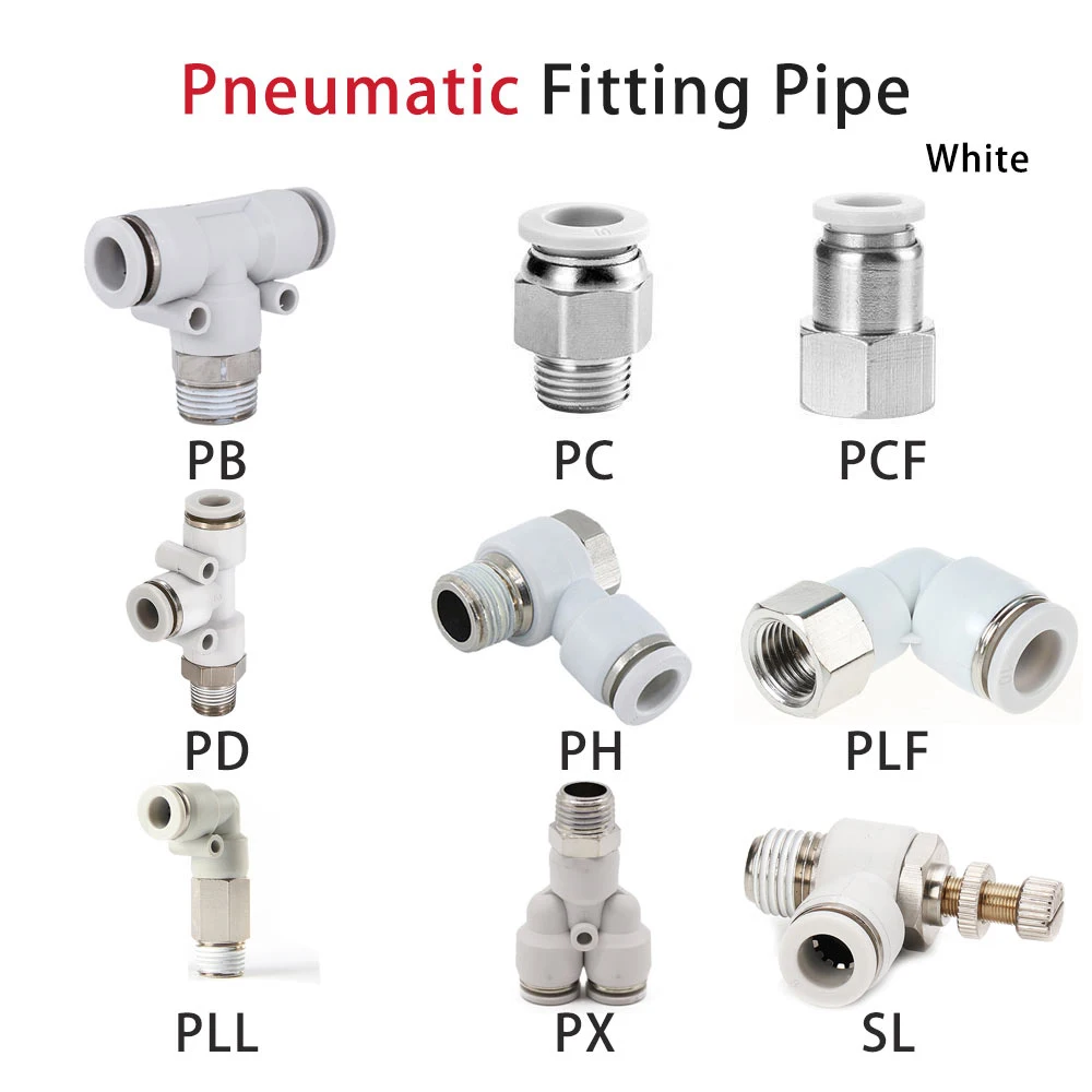 White brass nickel plating Pneumatic Fitting PC PCF PD PH PLF PX SL Pipe Connector Tube Air Quick Fittings Water Push In Hose