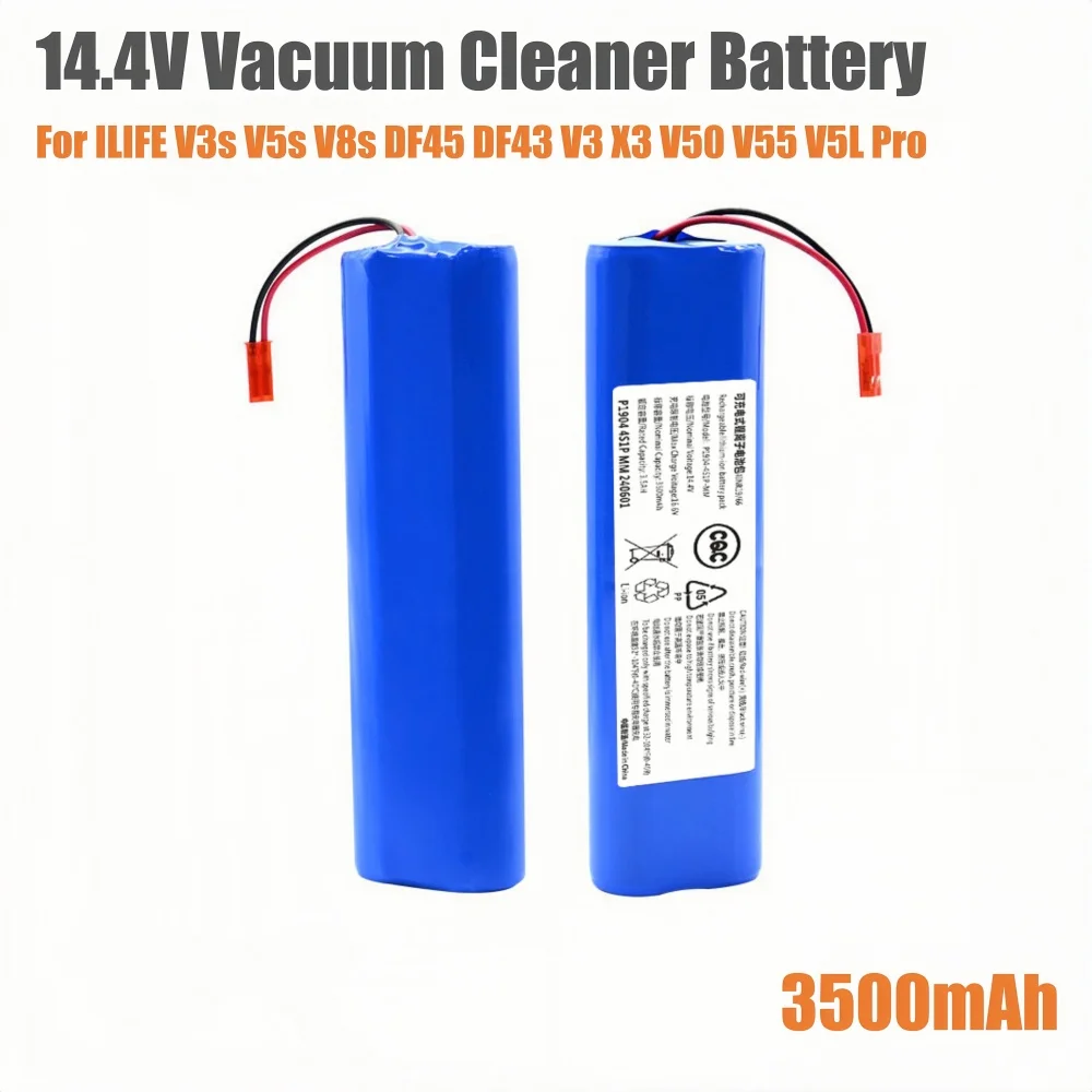 ILIFE V8s V3s Pro X750 بطارية مكنسة روبوت 14.4 فولت 5200 مللي أمبير، 14.8 فولت بطارية ليثيوم أيون بديلة أجزاء عالية السعة #4