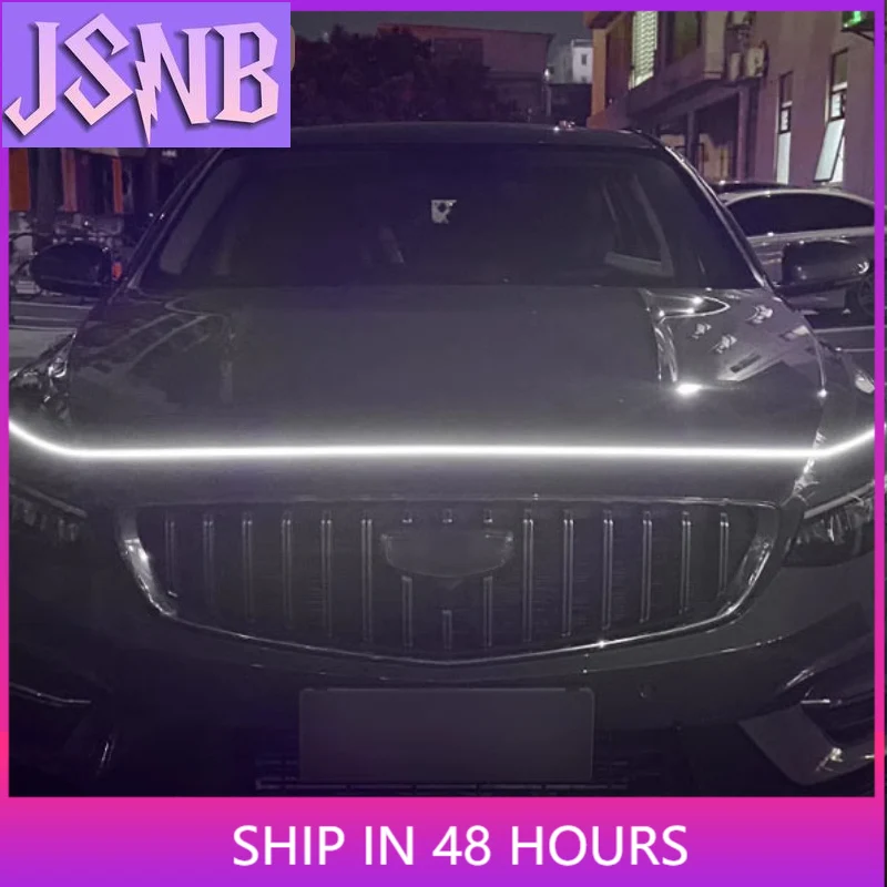 New LINNUNU Dynamic LED Car Hood Lights Strip Engine Light Bar Headlights Daytime for Geely Series Monjaro Atlas II Starray Cool