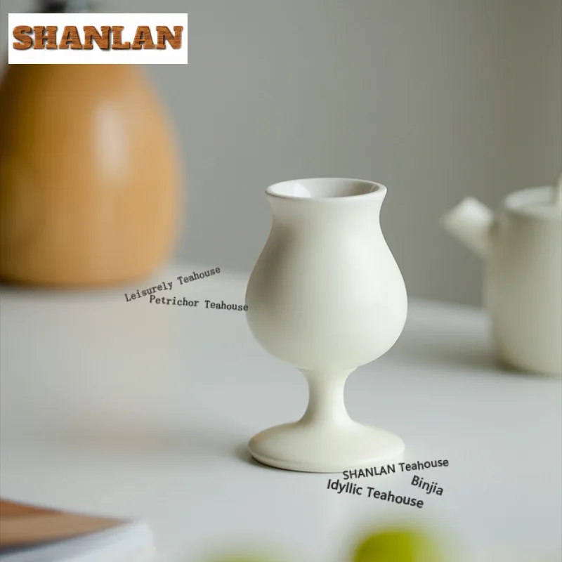 

50 мл Custard Glaze, чайная чашка на высоких ножках, чайная чаша в стиле ретро, одиночные чашки, чашка для дегустации чая, чашка для медитации, чашка Chazhan Master, чайный набор, подарок для рукоделия