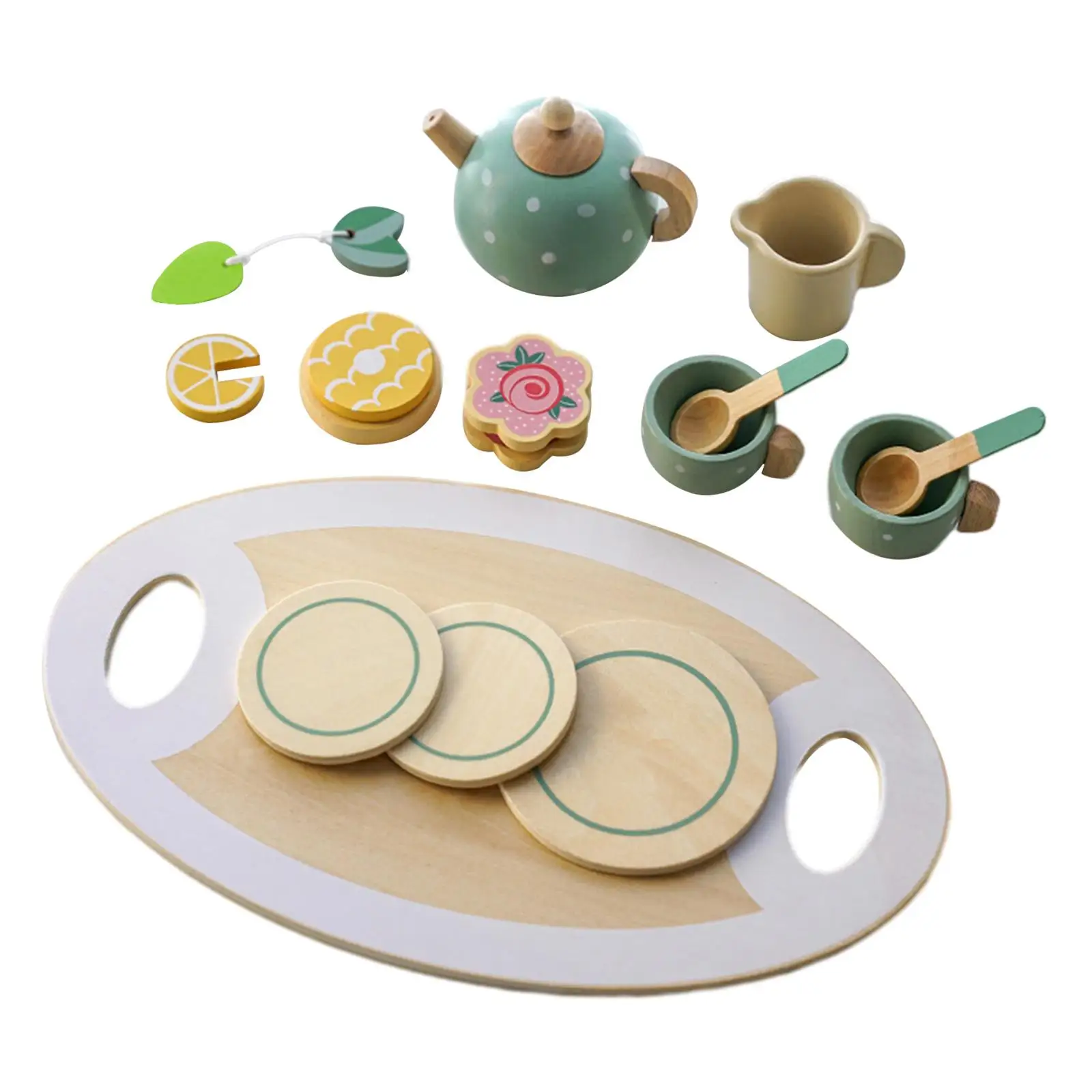 Tea Party Set Kitchen Toys Lifelike Montessori Toys Coffee Cup Kits for Store Dining Room Home Use Birthday Presents Living Room