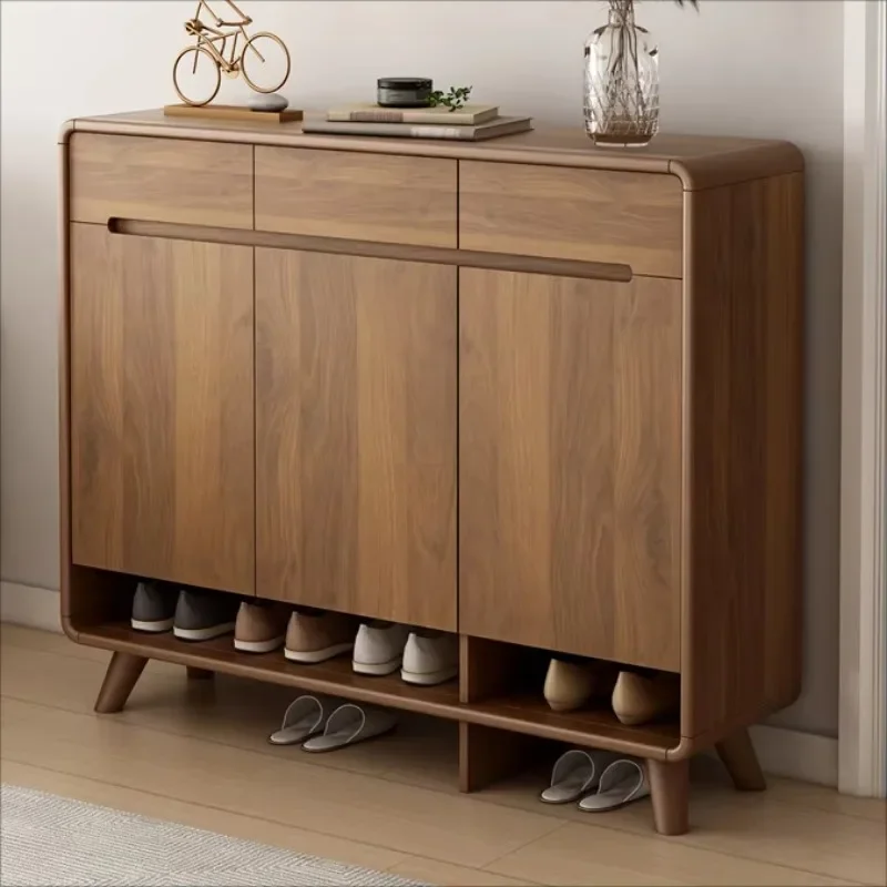 Channel Furniture Cabinet Shoe Rack Dust Storage Modern 12 Pairs Storage Wooden Shoe Cabinet with Door