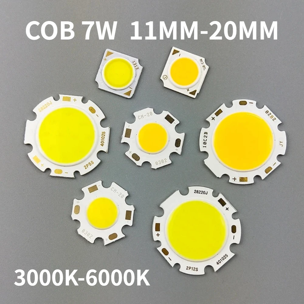 

1pcs A Lot High Power LED COB Light Bulb 250mA Size 11MM-20MM 7W LED Source Chip Light Lamp SpotLight Downlight Lamps