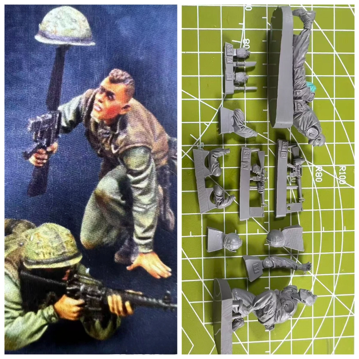 

Precision 1/35 Casting Resin Model US Marine Corps Bait Scene Model Toy Unpainted