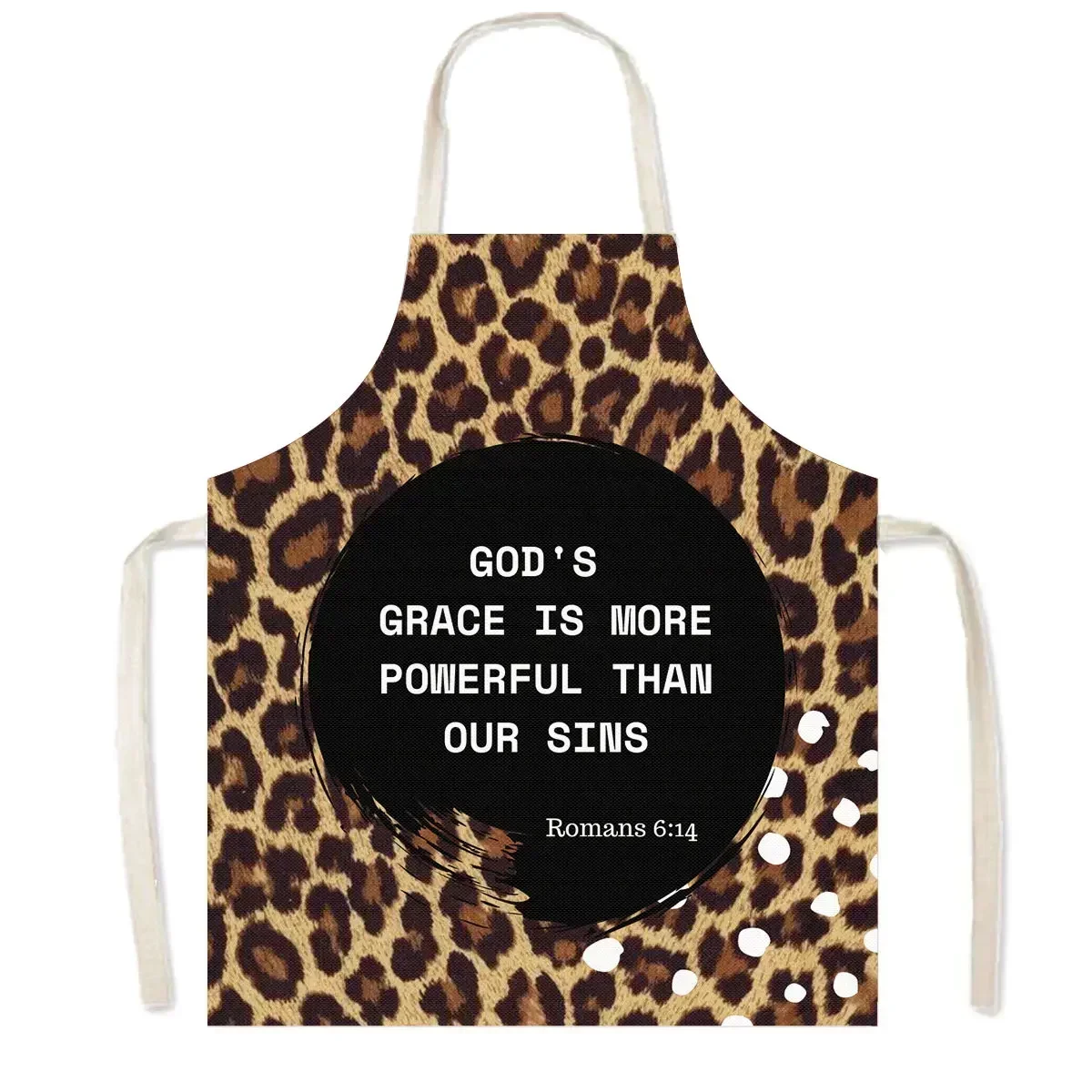 Christian Bible Verse He Will Sustain You Print Apron Flower Women Men Kitchen Work Clothes BBQ Home Cooking Cleaning Aprons