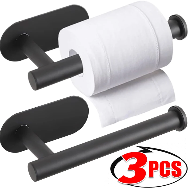 Toilet Paper Holder Paper Stainless Steel Adhesive Roll Paper Dispenser Kitchen Bathroom Wall Mount Tissue Towel Storage Stand