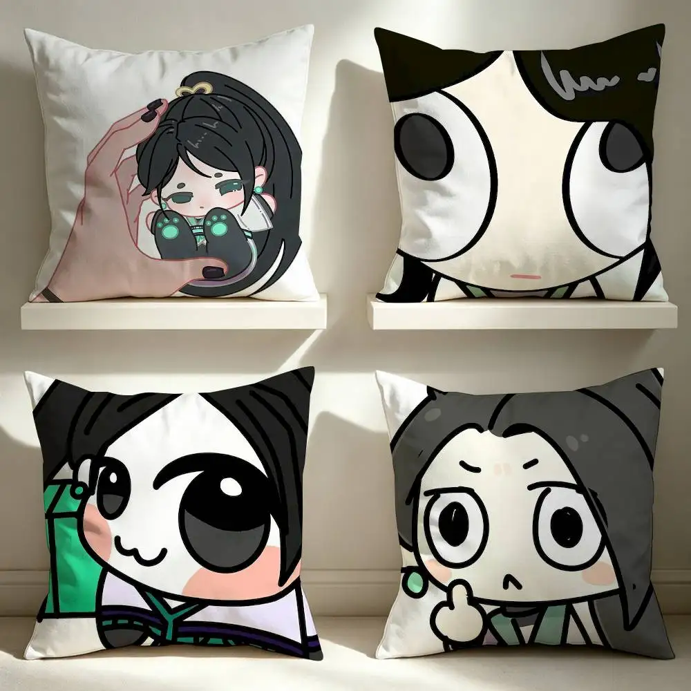Valorants Sage  Double-Sided Printed Cushion Cover Bedroom Bedside Sofa Pillow Case