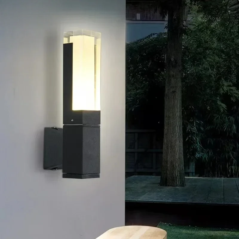 ShinyYing Acrylic Aluminum 2-Pack Wall Light Set, IP65 Waterproof Modern Outdoor Sconce for Garden Patio