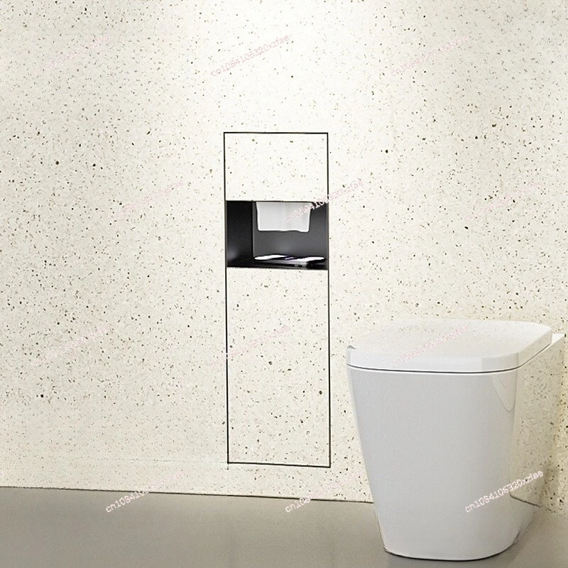 

2025 Upgraded Stainless Steel Recessed Trash Can | In-Wall Tissue Box | Space-Saving for Small Bathrooms | Easy Install