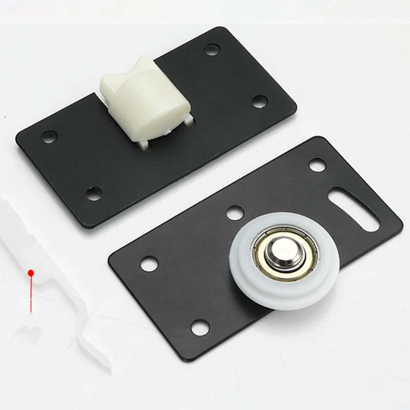 A pair Cam Moving Wheels Furniture Caster Wardrobe Mute Door Rollers Sliding door pulleys Fittings Kit Cabinet Wardrobe Door