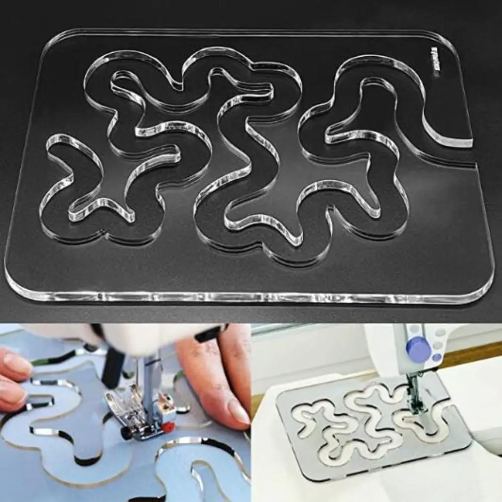 

3PCS Apparel Supplies Quilting Template Ruler Acrylic Transparent Patchwork Ruler DIY Sewing Frames Free Motion Sewing Ruler