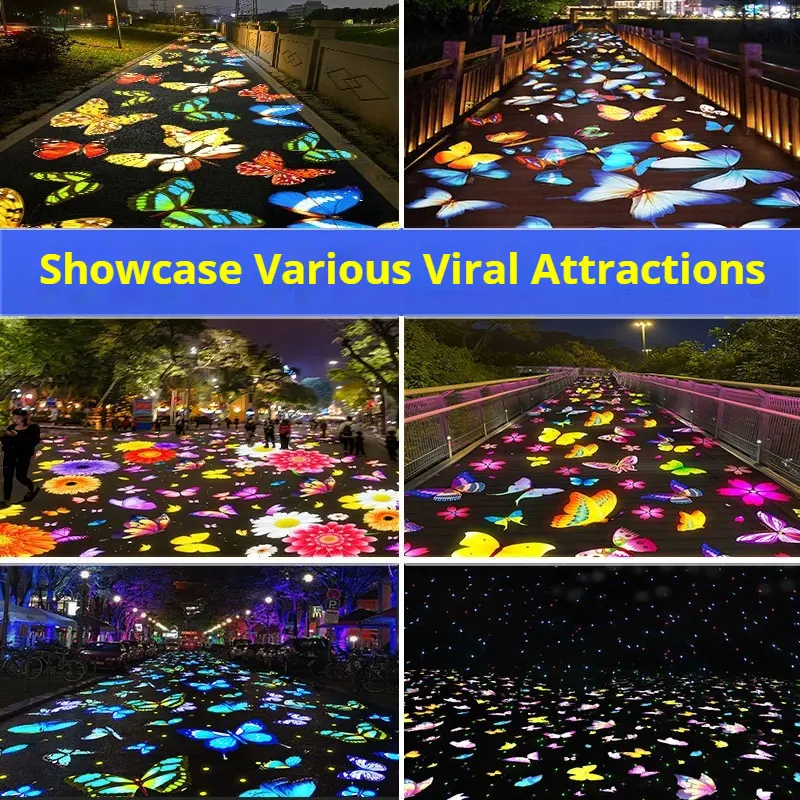 Outdoor Butterfly Projector Light IP65 Waterproof Dynamic Pattern Spotlight for Yard Garden Commercial Storefront Custom Logo