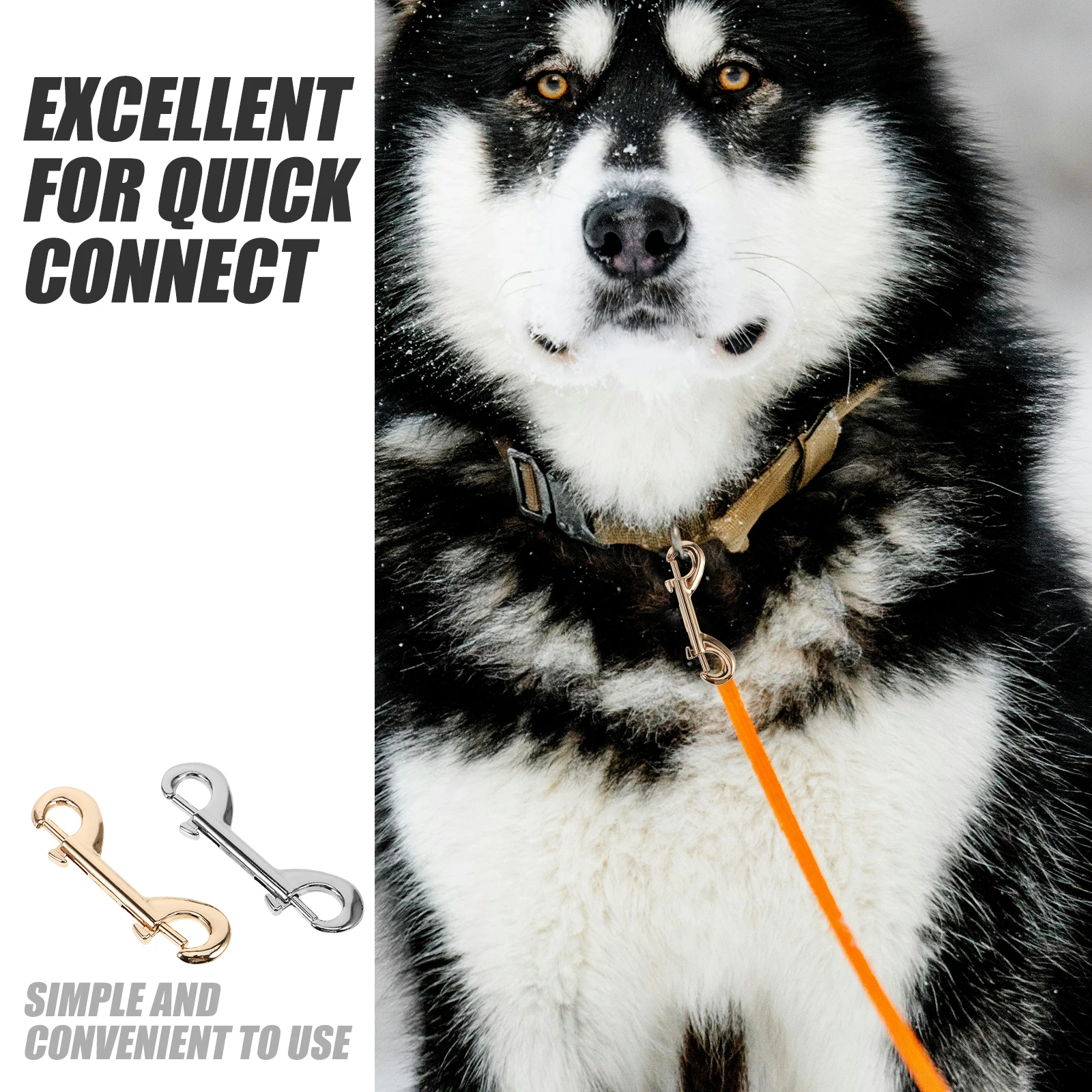 

10pcs Double Ended Snap Hooks Heavy Duty Metal Dog Leash Clips Zinc Alloy Buckle Quick Connect Lanyard Clasps For Bags Ropes